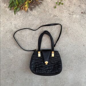 Vintage Black Quilted Leather Handbag